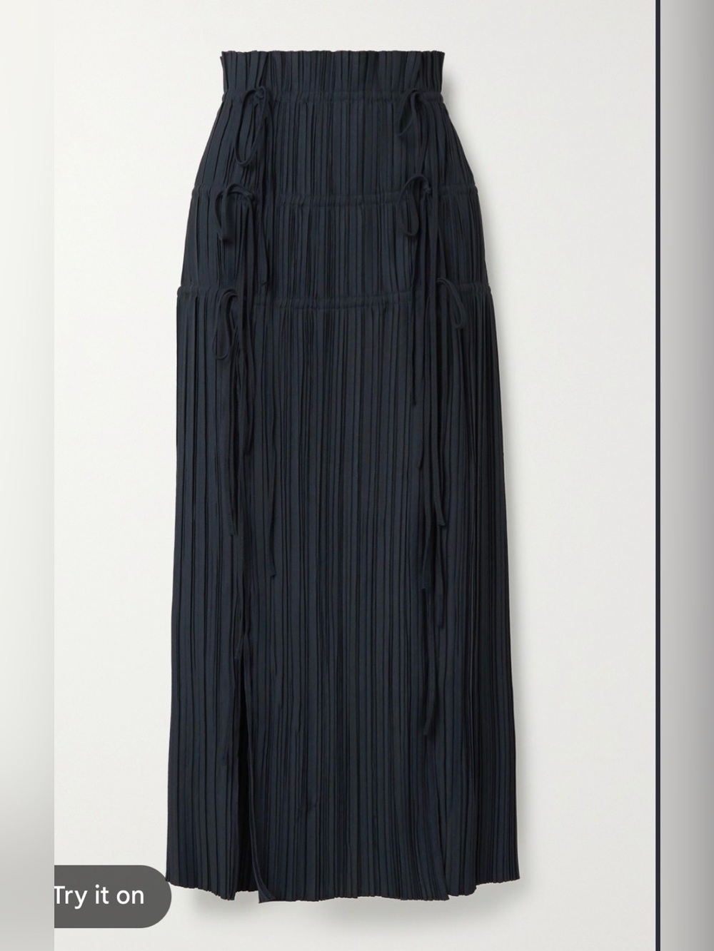 DUOLINE Women's black Pleated Maxi Skirt